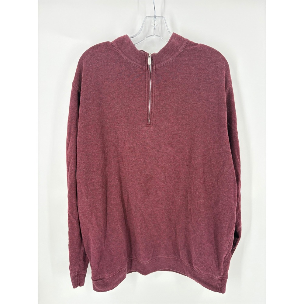 Peter Millar Mens Burgundy Quarter Zip Pullover Sweatshirt Size XXL Cotton Blend
